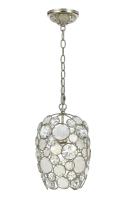 One Light Mini Chandelier by Crystorama - Palla Collection, Antique Silver Finish - 523-SA