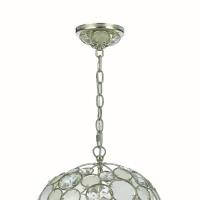 One Light Mini Chandelier by Crystorama - Palla Collection, Antique Silver Finish - 527-SA
