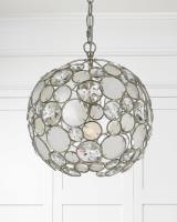 One Light Mini Chandelier by Crystorama - Palla Collection, Antique Silver Finish - 527-SA