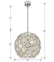 Six Light Chandelier by Crystorama - Palla Collection, Antique Silver Finish - 529-SA