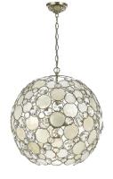 Six Light Chandelier by Crystorama - Palla Collection, Antique Silver Finish - 529-SA
