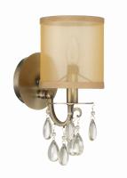 One Light Wall Sconce by Crystorama - Hampton Collection, Antique Brass Finish - 5621-AB