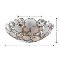Three Light Flush Mount by Crystorama - Palla Collection, Antique Silver Finish - 524-SA
