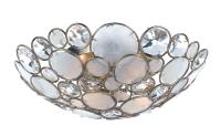 Three Light Flush Mount by Crystorama - Palla Collection, Antique Silver Finish - 524-SA