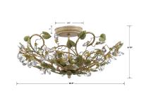 Five Light Semi Flush Mount by Crystorama - Josie Collection, Champagne Green Tea Finish - 4840-CT