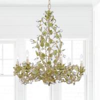 Six Light Chandelier by Crystorama - Josie Collection, Champagne Green Tea Finish - 4846-CT