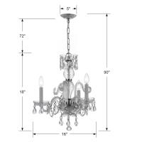 Three Light Mini Chandelier by Crystorama - Traditional Crystal Collection, Polished Chrome Finish - 5044-CH-CL-MWP