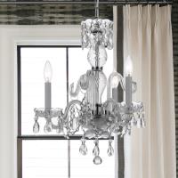 Three Light Mini Chandelier by Crystorama - Traditional Crystal Collection, Polished Chrome Finish - 5044-CH-CL-MWP