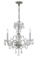 Three Light Mini Chandelier by Crystorama - Traditional Crystal Collection, Polished Chrome Finish - 5044-CH-CL-MWP