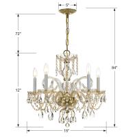 Five Light Chandelier by Crystorama - Traditional Crystal Collection, Polished Brass Finish - 1005-PB-CL-MWP
