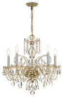 Five Light Chandelier by Crystorama - Traditional Crystal Collection, Polished Brass Finish - 1005-PB-CL-MWP