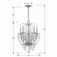 Five Light Mini Chandelier by Crystorama - Traditional Crystal Collection, Polished Chrome Finish - 1129-CH-CL-MWP