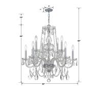 Ten Light Chandelier by Crystorama - Traditional Crystal Collection, Polished Chrome Finish - 1130-CH-CL-MWP