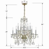 Ten Light Chandelier by Crystorama - Traditional Crystal Collection, Polished Brass Finish - 1130-PB-CL-MWP