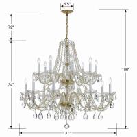 16 Light Chandelier by Crystorama - Traditional Crystal Collection, Polished Brass Finish - 1139-PB-CL-MWP