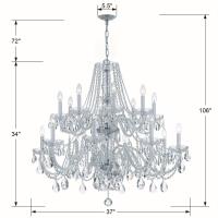 16 Light Chandelier by Crystorama - Traditional Crystal Collection, Polished Chrome Finish - 1139-CH-CL-S