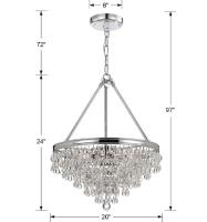 Six Light Chandelier by Crystorama - Calypso Collection, Polished Chrome Finish - 136-CH