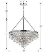 Eight Light Chandelier by Crystorama - Calypso Collection, Polished Chrome Finish - 137-CH