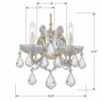 Two Light Wall Sconce by Crystorama - Maria Theresa Collection, Gold Finish - 4472-GD-CL-S