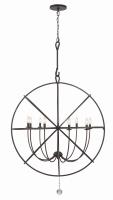 Nine Light Chandelier by Crystorama - Solaris Collection, English Bronze Finish - 9229-EB