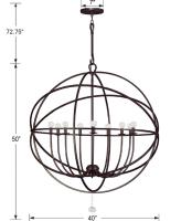 Nine Light Chandelier by Crystorama - Solaris Collection, English Bronze Finish - 9229-EB