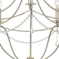Five Light Chandelier by Crystorama - Metro Collection, Antique Silver Finish - 425-SA