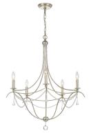Five Light Chandelier by Crystorama - Metro Collection, Antique Silver Finish - 425-SA