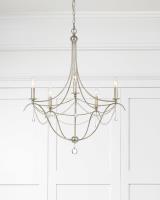 Five Light Chandelier by Crystorama - Metro Collection, Antique Silver Finish - 425-SA