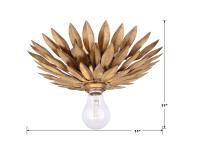 One Light Wall Sconce by Crystorama - Broche Collection, Antique Gold Finish - 500-GA