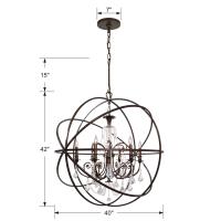 Six Light Chandelier by Crystorama - Solaris Collection, English Bronze Finish - 9219-EB-CL-MWP