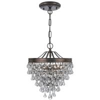 Three Light Mini Chandelier by Crystorama - Calypso Collection, Vibrant Bronze Finish - 130-VZ