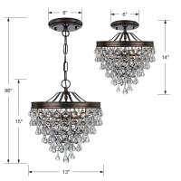 Three Light Mini Chandelier by Crystorama - Calypso Collection, Vibrant Bronze Finish - 130-VZ