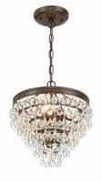Three Light Mini Chandelier by Crystorama - Calypso Collection, Vibrant Bronze Finish - 130-VZ