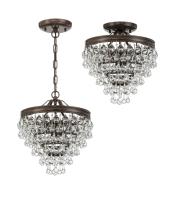 Three Light Mini Chandelier by Crystorama - Calypso Collection, Vibrant Bronze Finish - 130-VZ
