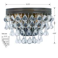 Two Light Wall Sconce by Crystorama - Calypso Collection, Vibrant Bronze Finish - 132-VZ