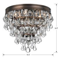Three Light Flush Mount by Crystorama - Calypso Collection, Vibrant Bronze Finish - 135-VZ