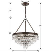 Six Light Chandelier by Crystorama - Calypso Collection, Vibrant Bronze Finish - 136-VZ