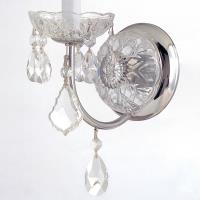 One Light Wall Sconce by Crystorama - Imperial Collection, Polished Chrome Finish - 3221-CH-CL-MWP