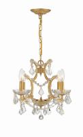 Four Light Mini Chandelier by Crystorama - Filmore Collection, Antique Gold Finish - 4454-GA-CL-MWP