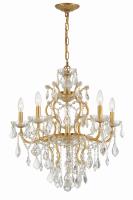 Six Light Chandelier by Crystorama - Filmore Collection, Antique Gold Finish - 4455-GA-CL-S