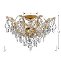 Five Light Flush Mount by Crystorama - Filmore Collection, Antique Gold Finish - 4457-GA-CL-MWP