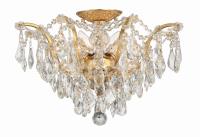 Five Light Flush Mount by Crystorama - Filmore Collection, Antique Gold Finish - 4457-GA-CL-S