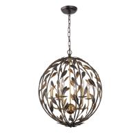 Six Light Chandelier by Crystorama - Broche Collection, English Bronze + Antique Gold Finish - 506-EB-GA