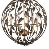 Six Light Chandelier by Crystorama - Broche Collection, English Bronze + Antique Gold Finish - 506-EB-GA