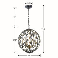 Six Light Chandelier by Crystorama - Broche Collection, English Bronze + Antique Gold Finish - 506-EB-GA