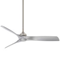60"Ceiling Fan by Minka Aire - Aviation Collection, Brushed Nickel With Silver Blades Finish - F853-BN/SL