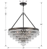 Eight Light Chandelier by Crystorama - Calypso Collection, Vibrant Bronze Finish - 137-VZ