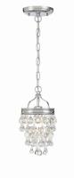 One Light Mini Chandelier by Crystorama - Calypso Collection, Polished Chrome Finish - 131-CH