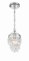One Light Mini Chandelier by Crystorama - Calypso Collection, Polished Chrome Finish - 131-CH