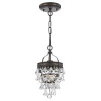 One Light Mini Chandelier by Crystorama - Calypso Collection, Vibrant Bronze Finish - 131-VZ